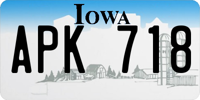 IA license plate APK718