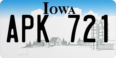 IA license plate APK721