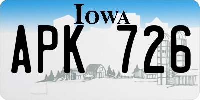 IA license plate APK726