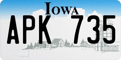 IA license plate APK735