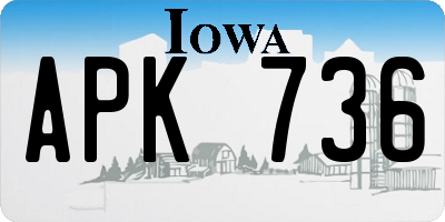 IA license plate APK736