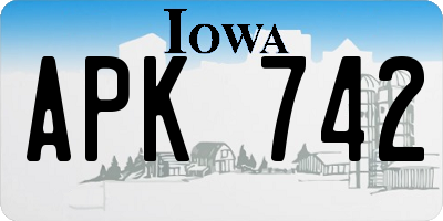 IA license plate APK742