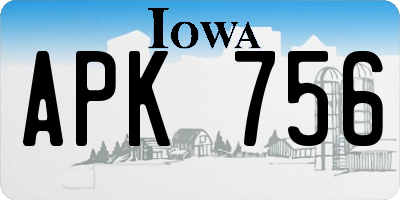 IA license plate APK756