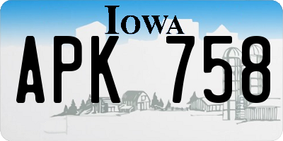 IA license plate APK758