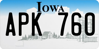 IA license plate APK760