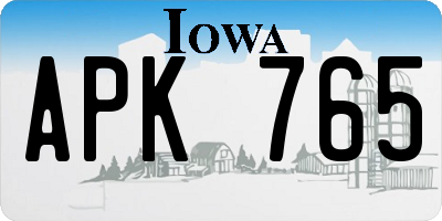 IA license plate APK765
