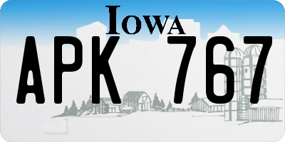 IA license plate APK767