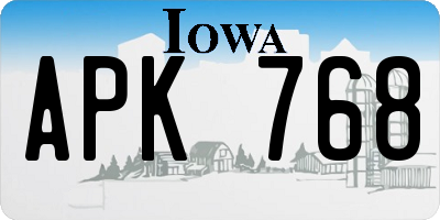 IA license plate APK768