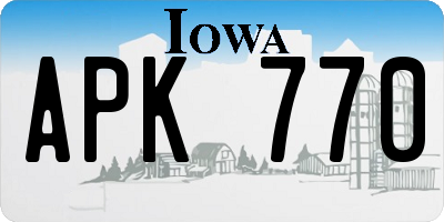 IA license plate APK770