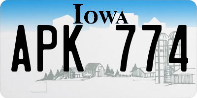 IA license plate APK774
