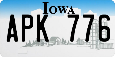 IA license plate APK776