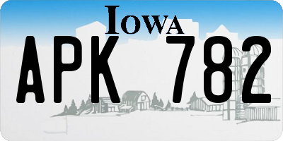 IA license plate APK782