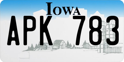 IA license plate APK783