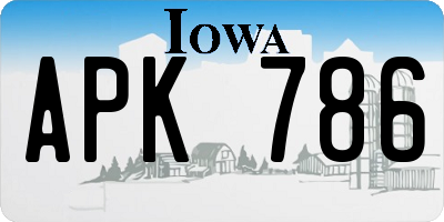 IA license plate APK786