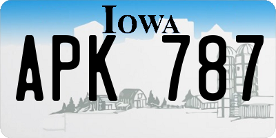 IA license plate APK787