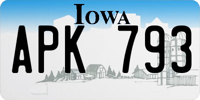 IA license plate APK793