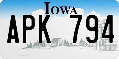 IA license plate APK794