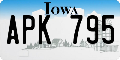 IA license plate APK795