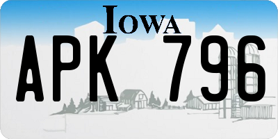 IA license plate APK796