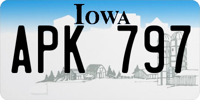 IA license plate APK797