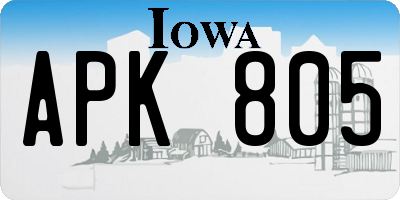 IA license plate APK805