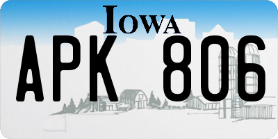 IA license plate APK806