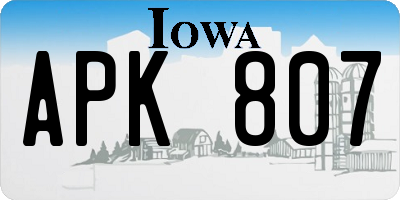 IA license plate APK807