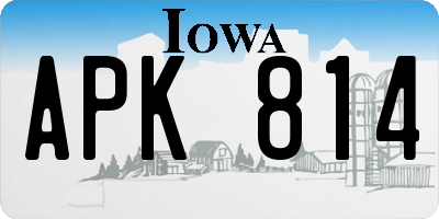 IA license plate APK814