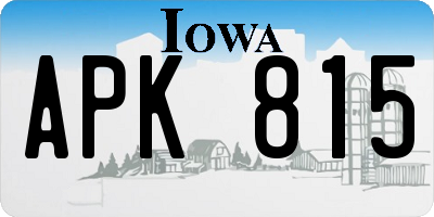 IA license plate APK815