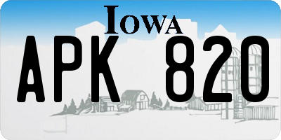 IA license plate APK820