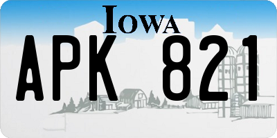 IA license plate APK821