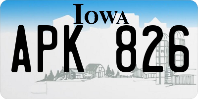 IA license plate APK826