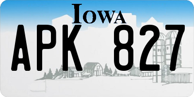 IA license plate APK827