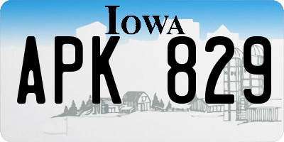 IA license plate APK829