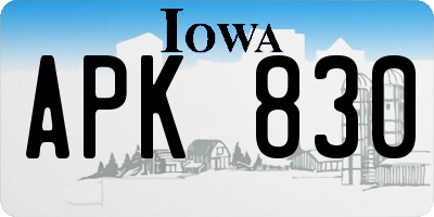 IA license plate APK830
