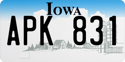 IA license plate APK831