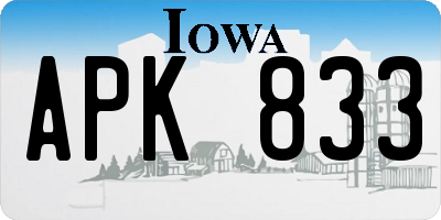 IA license plate APK833