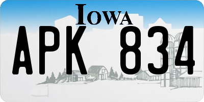IA license plate APK834