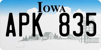 IA license plate APK835