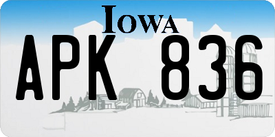 IA license plate APK836