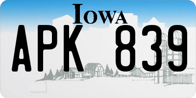 IA license plate APK839