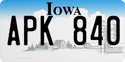 IA license plate APK840