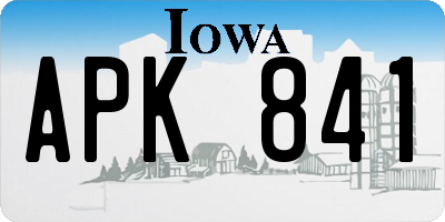 IA license plate APK841