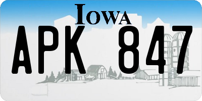IA license plate APK847
