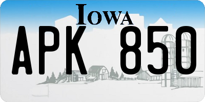IA license plate APK850