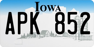 IA license plate APK852