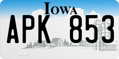 IA license plate APK853