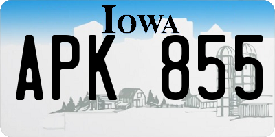 IA license plate APK855