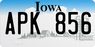 IA license plate APK856