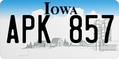 IA license plate APK857